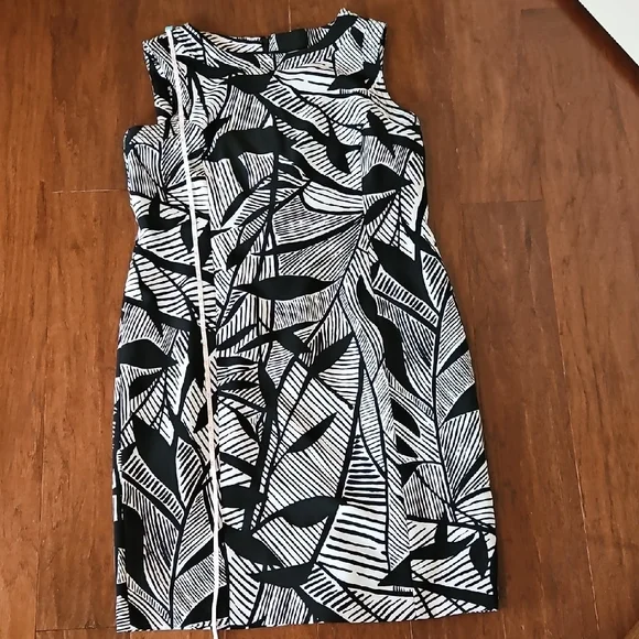 Kasper Black and White Midi Dress with Sophisticated Style - Picture 7 of 10